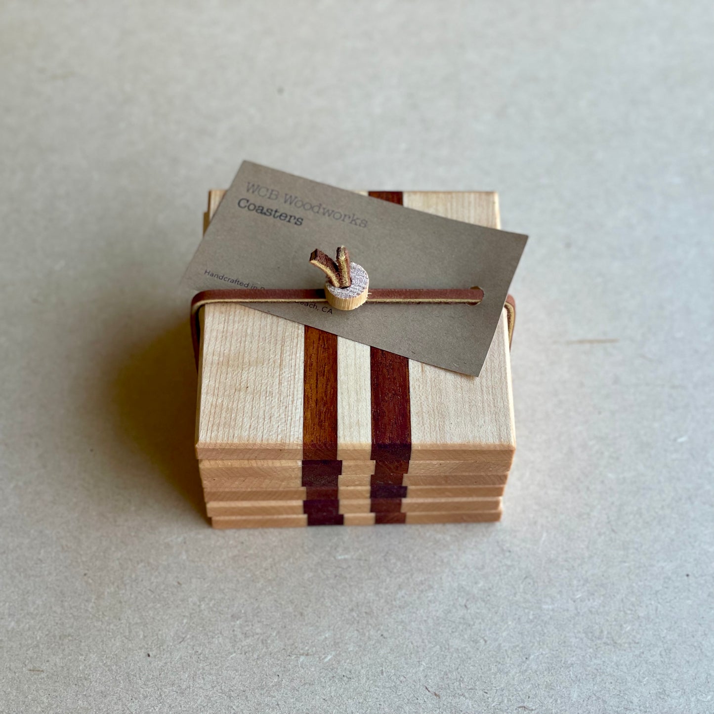 Coasters - Maple/Mahogany (6)