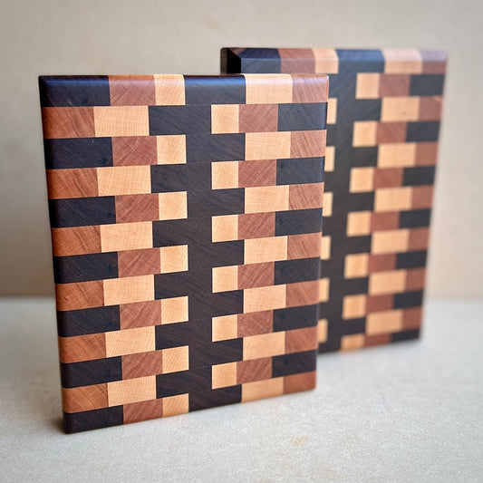 Mini Endgrain Cutting Board - Walnut/Maple/Cherry