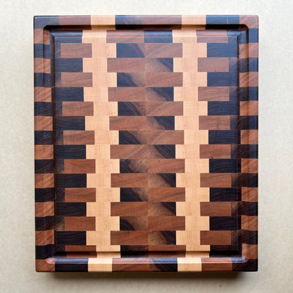 Walnut, Cherry, Maple Cutting Board w/ Juice Groove