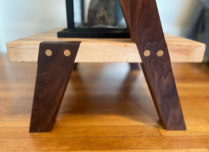 Walnut/Maple Tapered Leg Side table